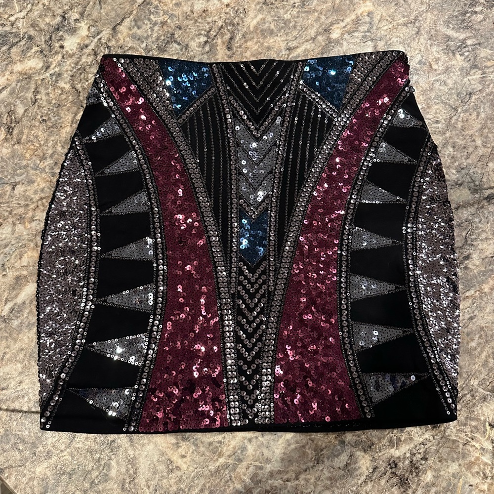 Express Sequin Mini Skirt